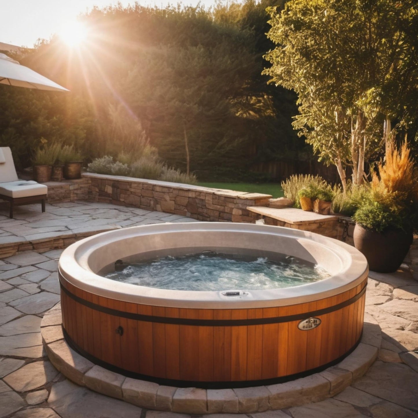 Wood Fired Round Hot Tub